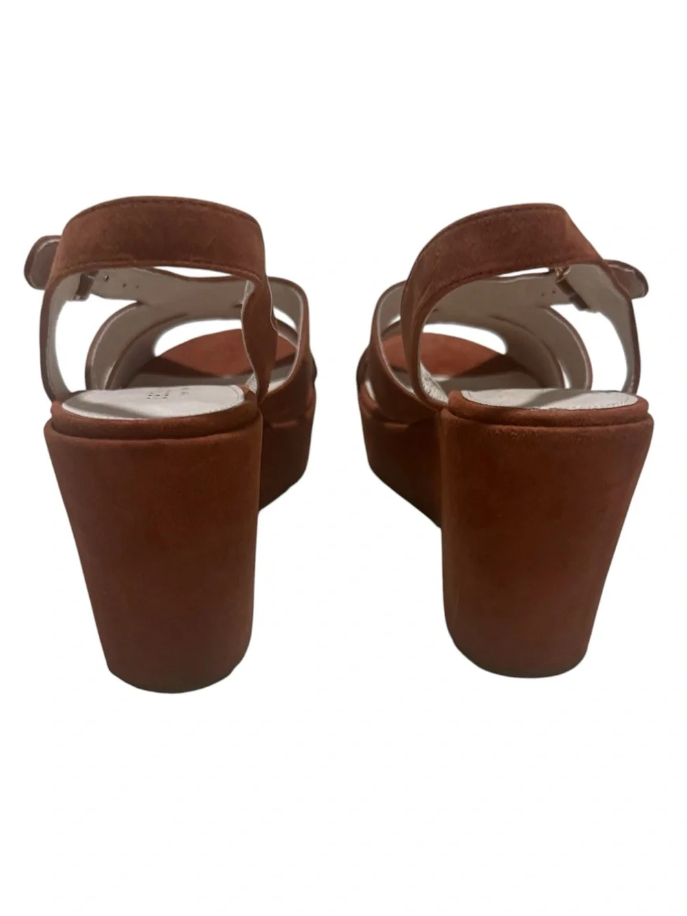Cecelia New York Suede Platform Sandals in Warm Rust Size 8